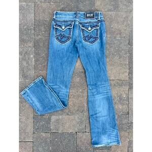 Miss Me mid rise cross embellished bootcut jeans size 30x33